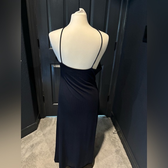 Blue Halter Sheath Dress for Cocktail Events - Picture 4 of 5